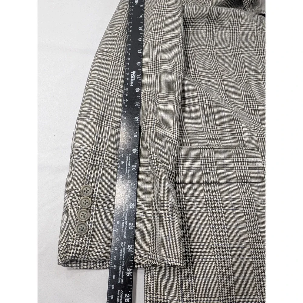 Hart Schaffner Marx Chicago Wool Blazer Suit Jacket Gray Botto 48L Big 52